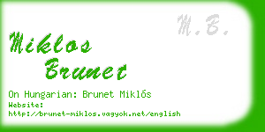 miklos brunet business card